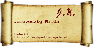 Jaloveczky Milda névjegykártya